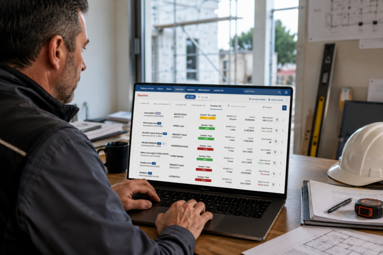 Planning de gestion de chantiers dans le logiciel RENOGEST360.